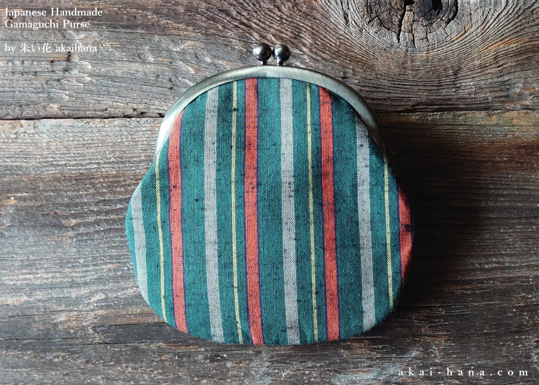 :: Clearance :: Repurposed Vintage Kimono Gamaguchi, Japanese Handmade Frame Purse ⦿gpjf0003
