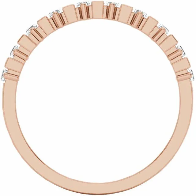 14K Rose 3/4 CTW Diamond Anniversary Band