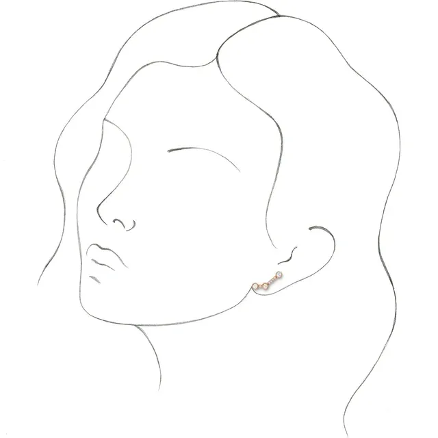 14K Rose Ethiopian Opal & .08 CTW Diamond Ear Climbers
