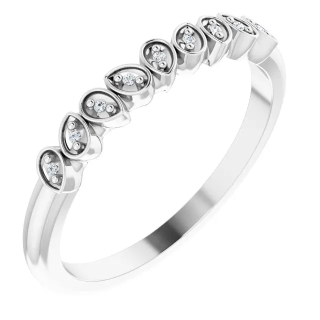 14K White .025 CTW Diamond Anniversary Band