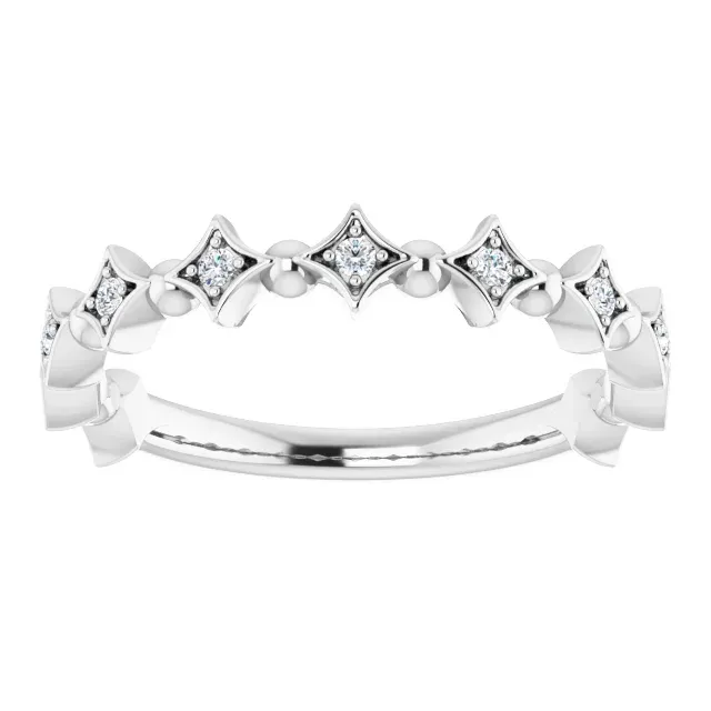 14K White 1/10 CTW Diamond Stackable Ring