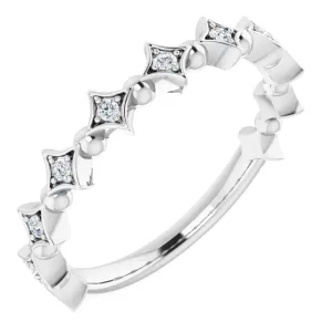 14K White 1/10 CTW Diamond Stackable Ring