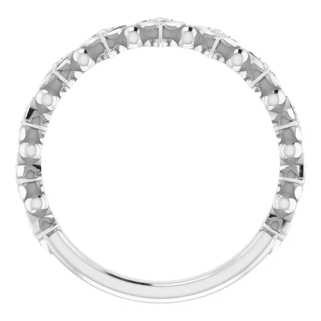 14K White 1/10 CTW Diamond Stackable Ring