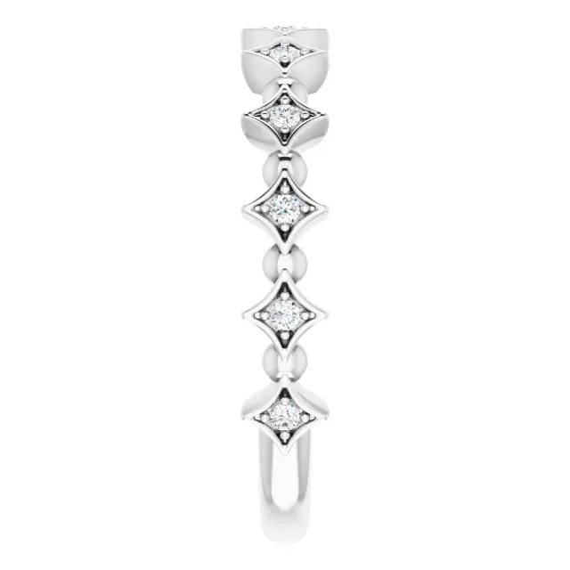 14K White 1/10 CTW Diamond Stackable Ring