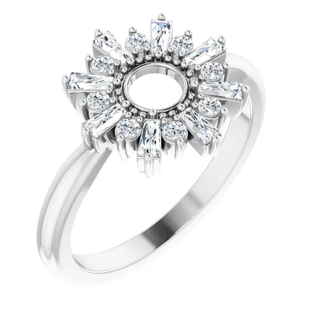 14K White 3/8 CTW Diamond Circle Ring