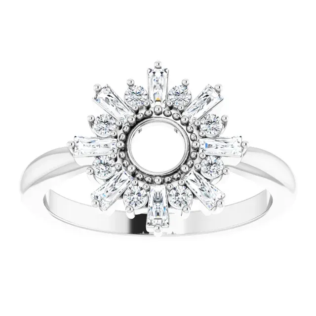 14K White 3/8 CTW Diamond Circle Ring