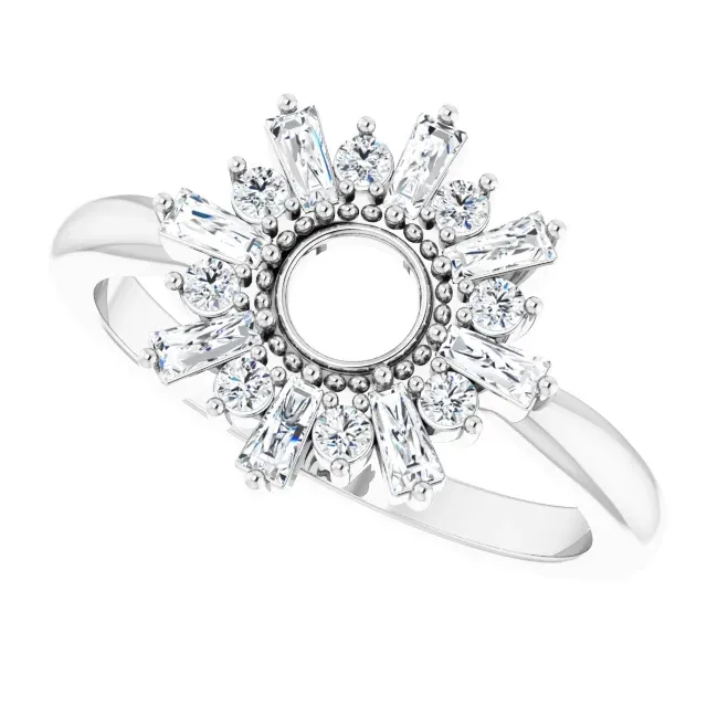 14K White 3/8 CTW Diamond Circle Ring