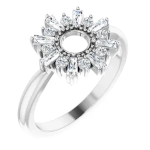 14K White 3/8 CTW Diamond Circle Ring