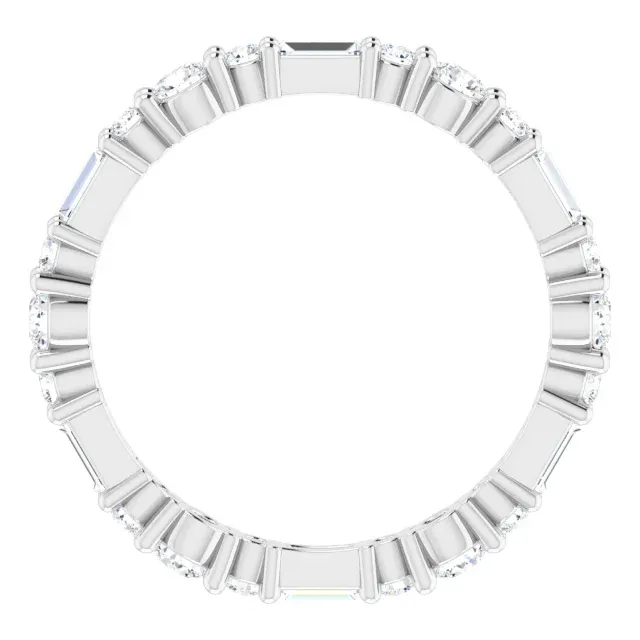 14K White 7/8 CTW Diamond Eternity Band Size 7
