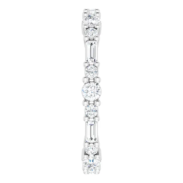 14K White 7/8 CTW Diamond Eternity Band Size 7