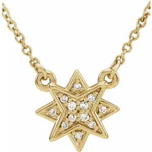 14K Yellow .04 CTW Diamond Star 16-18"  Necklace