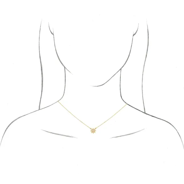 14K Yellow .04 CTW Diamond Star 16-18"  Necklace