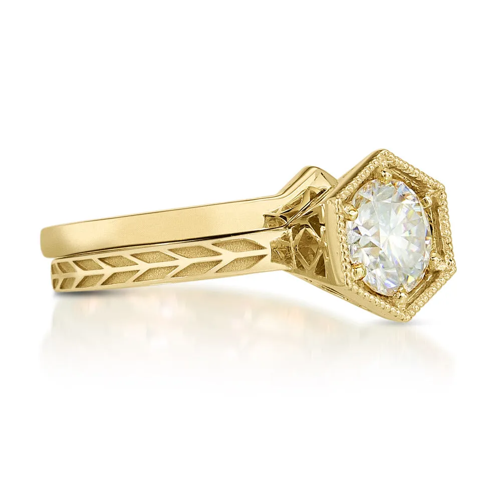 1.5ct Hexagon Art Deco Diamond Ring