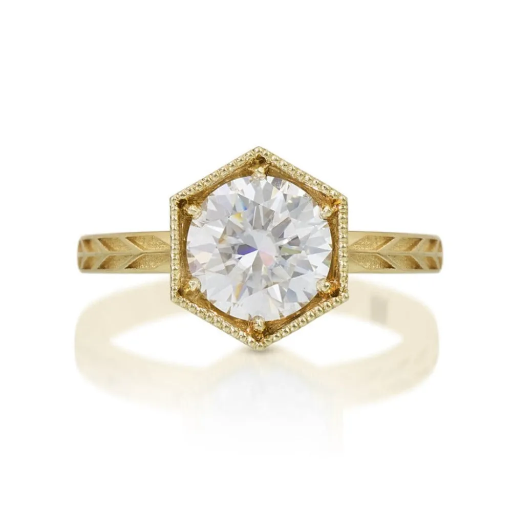 1.5ct Hexagon Art Deco Diamond Ring