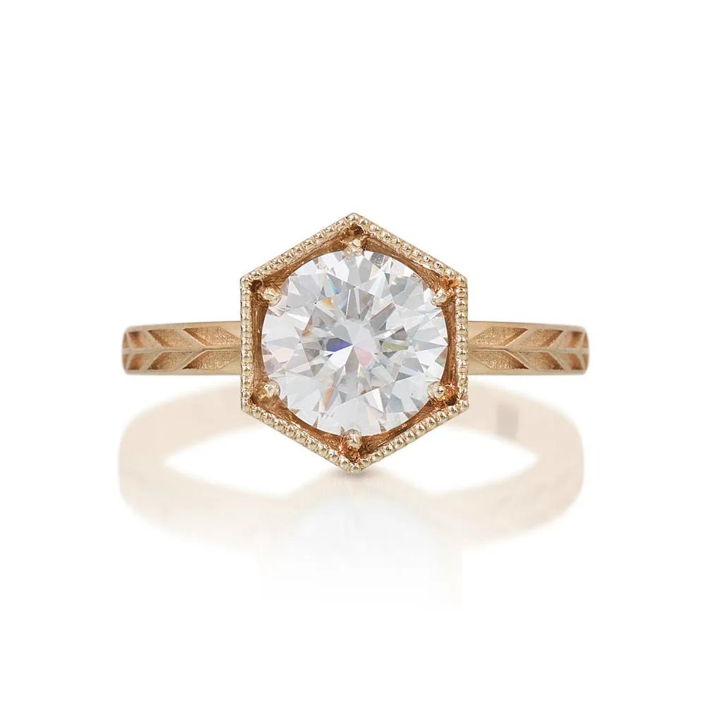1.5ct Hexagon Art Deco Diamond Ring