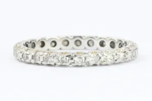 18k White Gold Single Cut .60 CTW Diamond Eternity Band Ring  c.1920