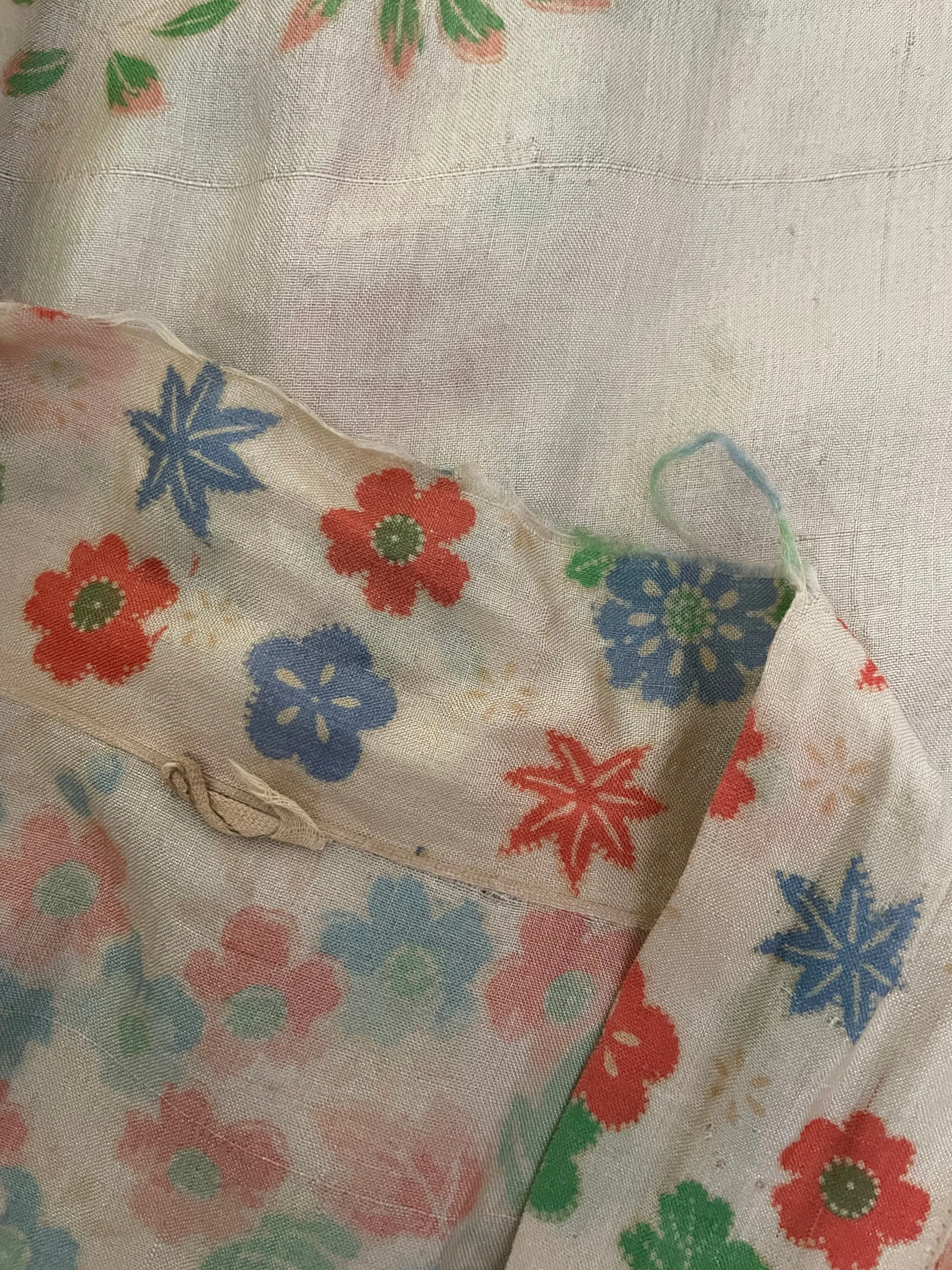 1920s Pongee Silk Tie Waist Robe
