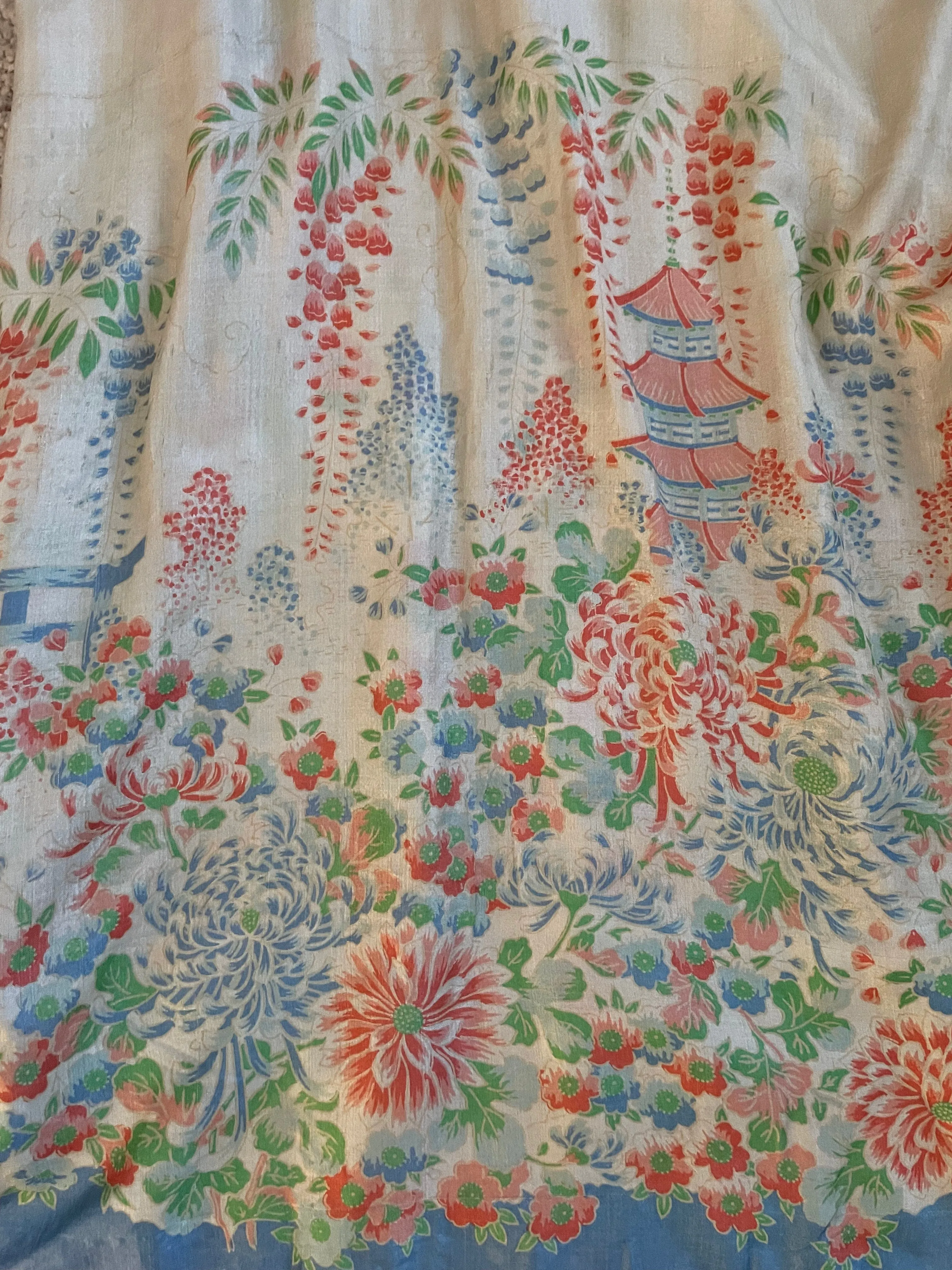 1920s Pongee Silk Tie Waist Robe