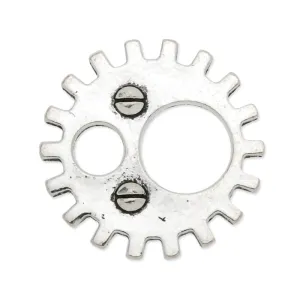 20mm Antique silver Metal Steampunk,Gear Charms Connector for Gear Jewelry,50 picecs/lot