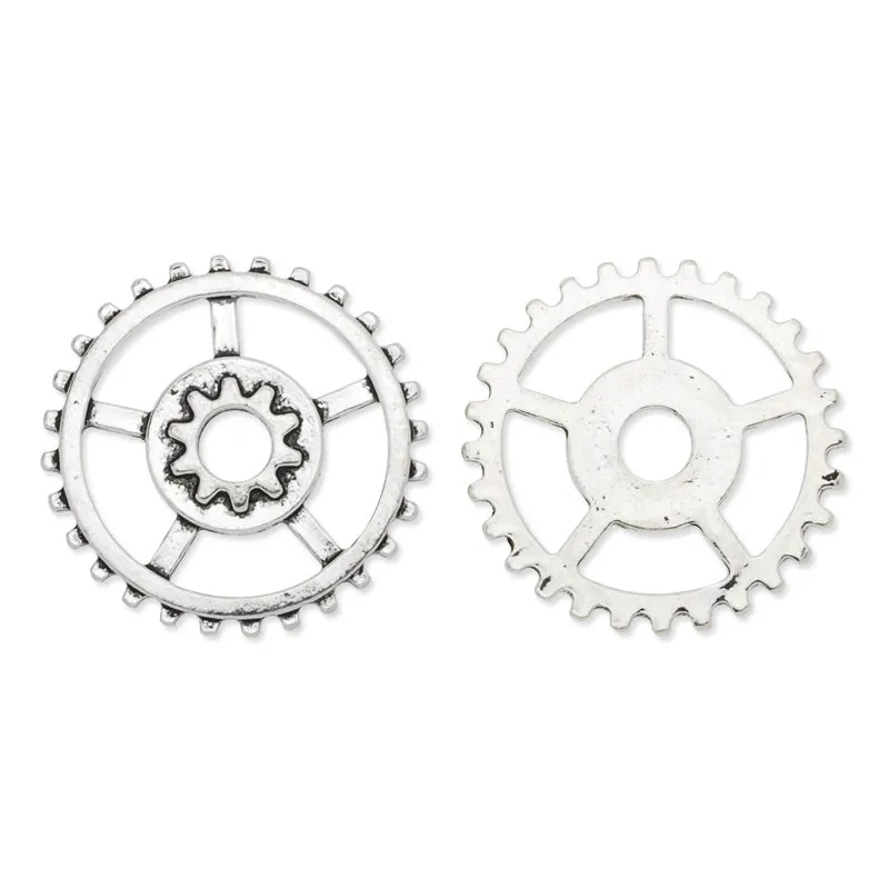 20mm Antique silver Metal Steampunk,Gear Charms Connector for Gear Jewelry,50 picecs/lot