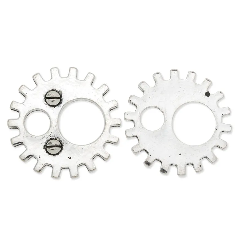 20mm Antique silver Metal Steampunk,Gear Charms Connector for Gear Jewelry,50 picecs/lot