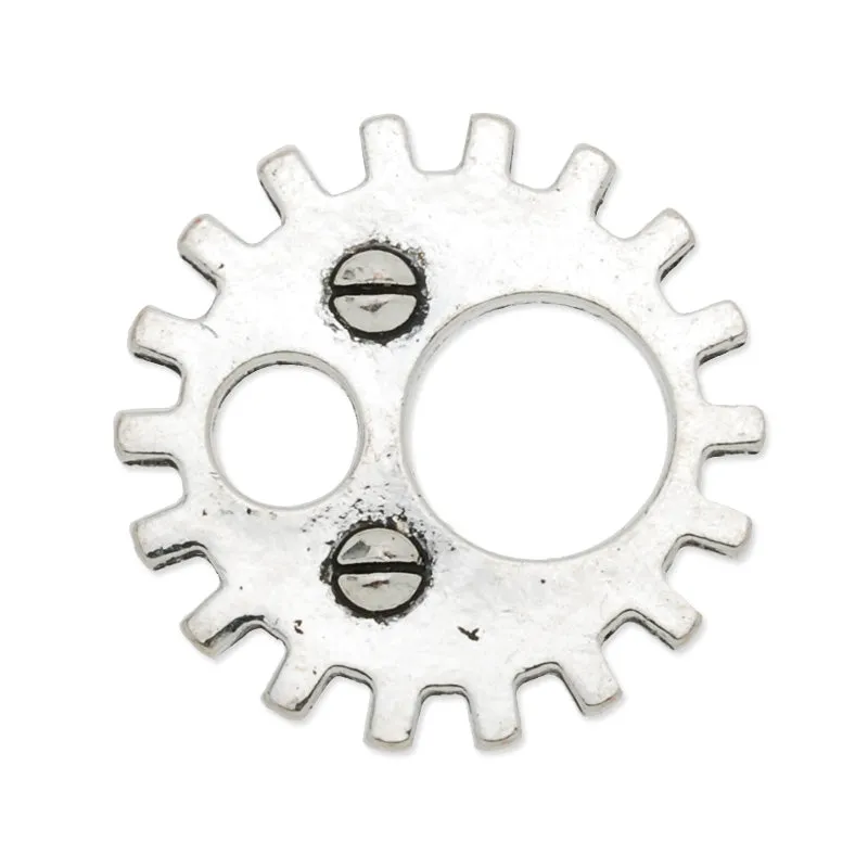20mm Antique silver Metal Steampunk,Gear Charms Connector for Gear Jewelry,50 picecs/lot