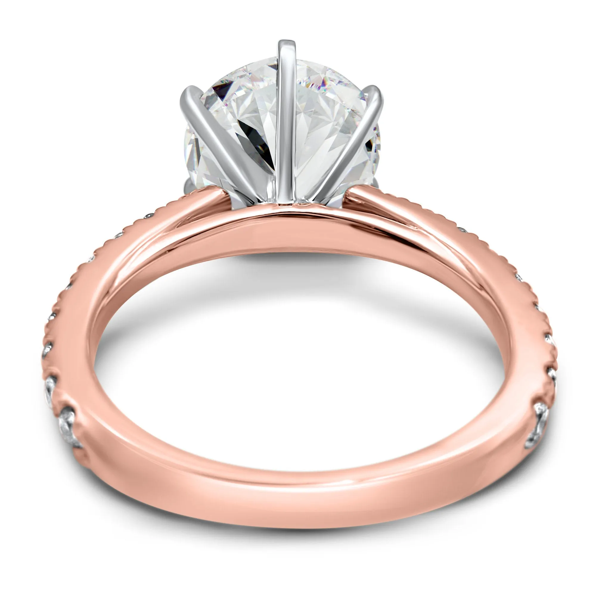 3.5 CTW Art Deco Diamond Engagement Ring | French Set | 14k Rose, Yellow, or White Gold | 3 Carat Round IGI Certified
