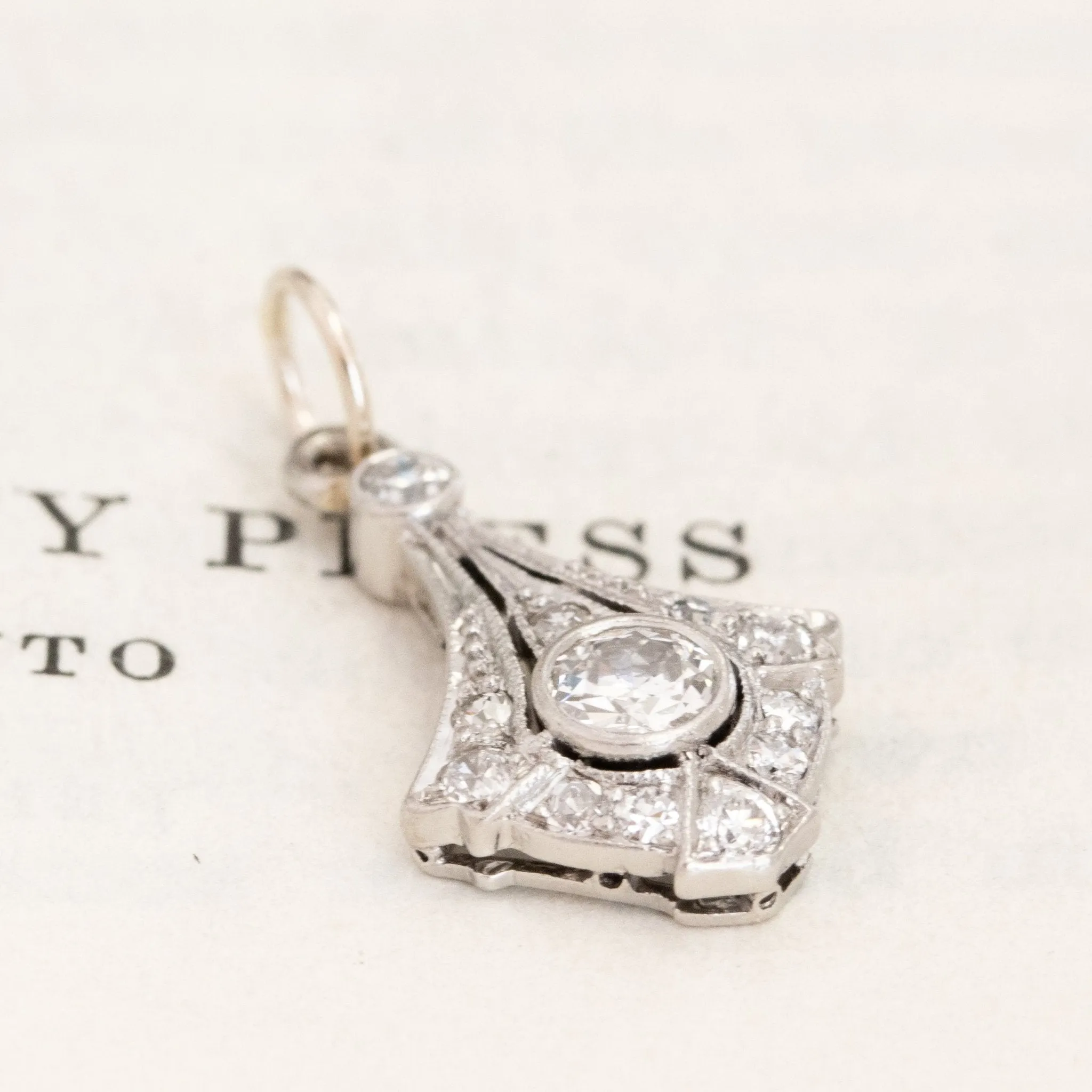 .38ctw Art Deco Diamond Navette Charm