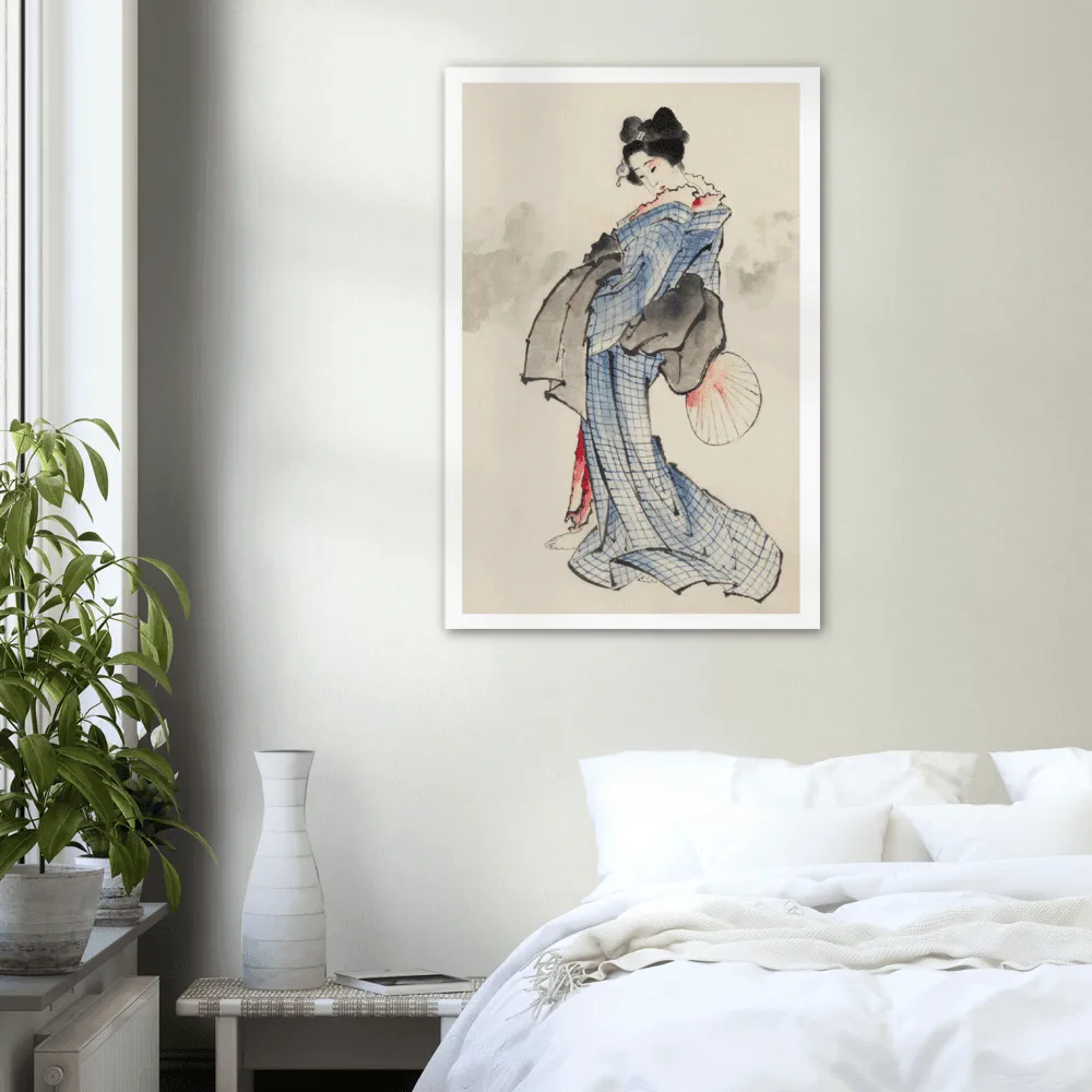 A Japanese Woman In Kimono - Katsushika Hokusai