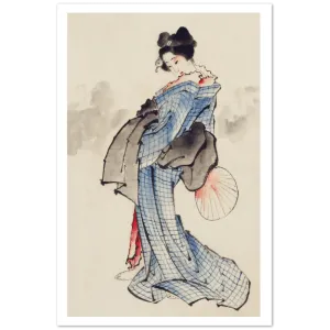 A Japanese Woman In Kimono - Katsushika Hokusai