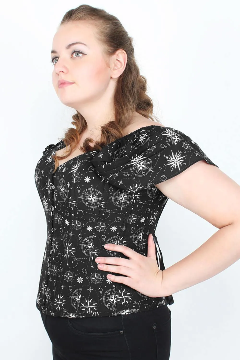 Aashvi Nautical Print Overbust Corset