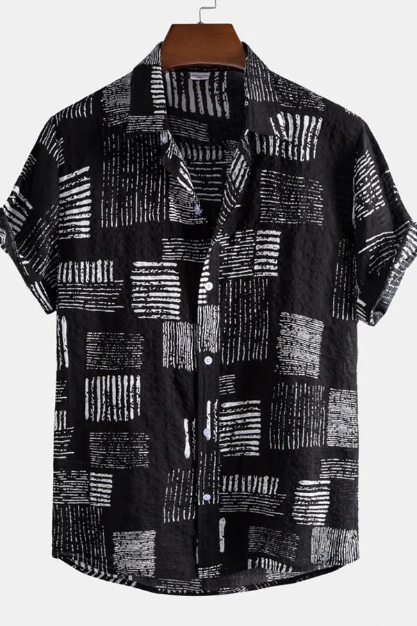 Abstract Printing Lapel Shirts
