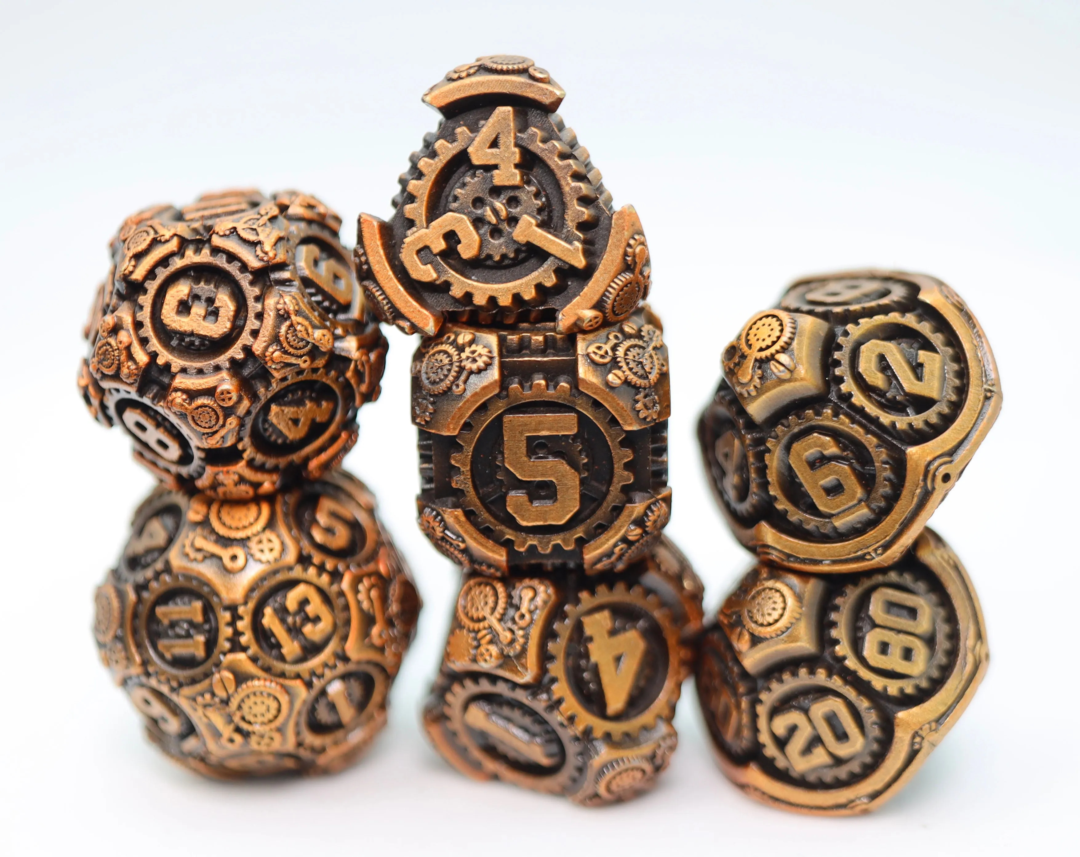 Airship Gears: Drifting Dirigible - Metal RPG Dice Set