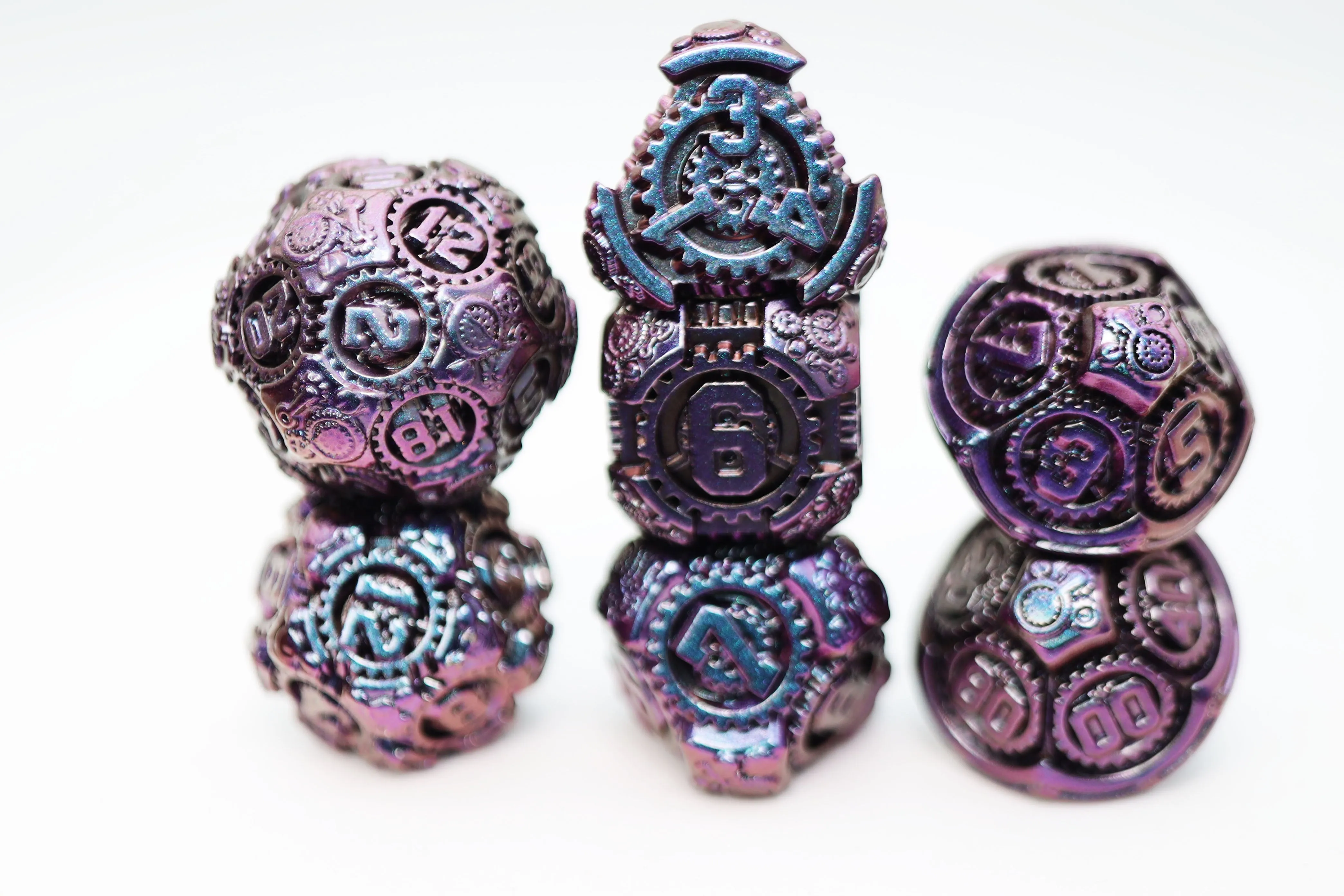 Airship Gears: The Royal Raven - Metal RPG Dice Set