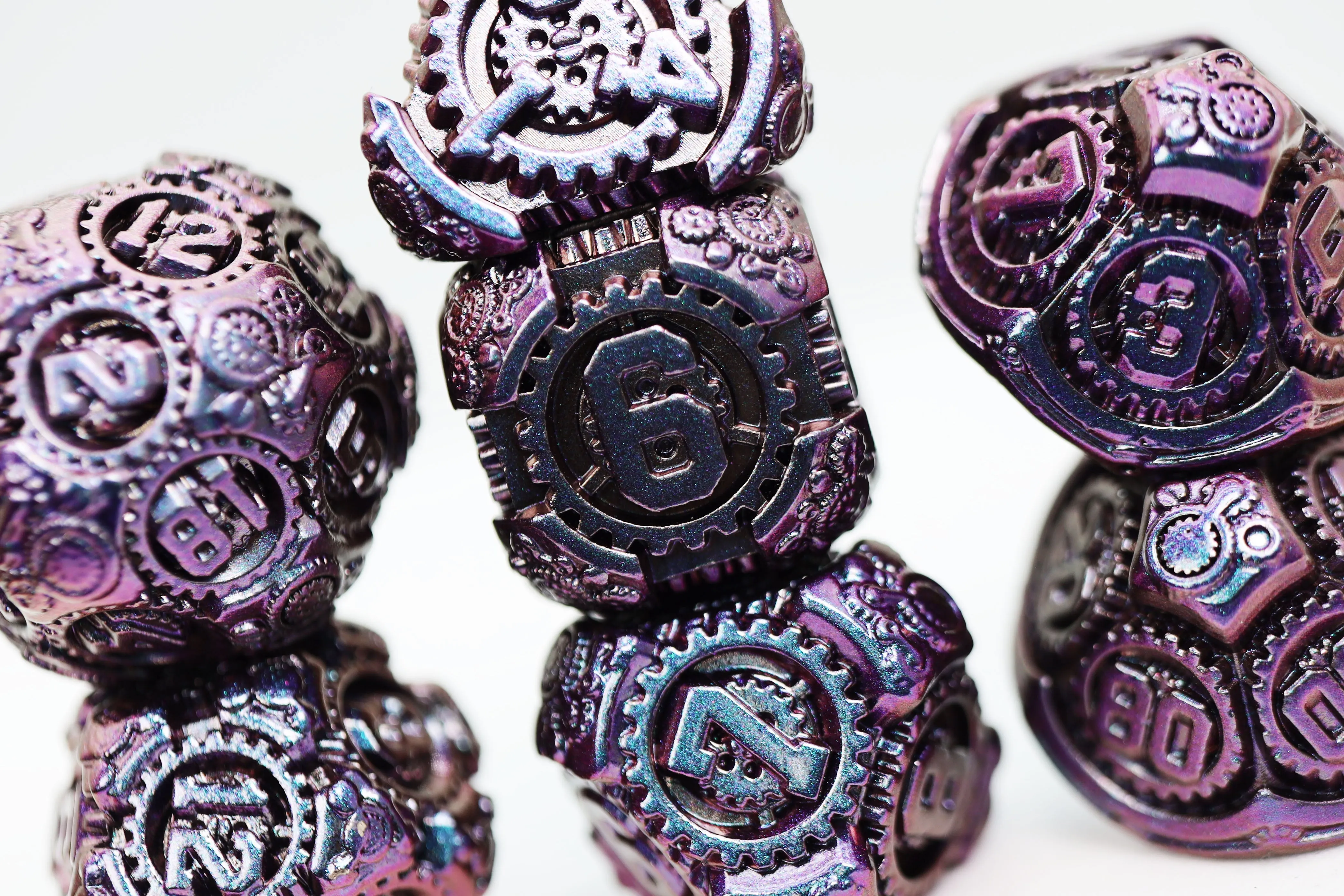 Airship Gears: The Royal Raven - Metal RPG Dice Set