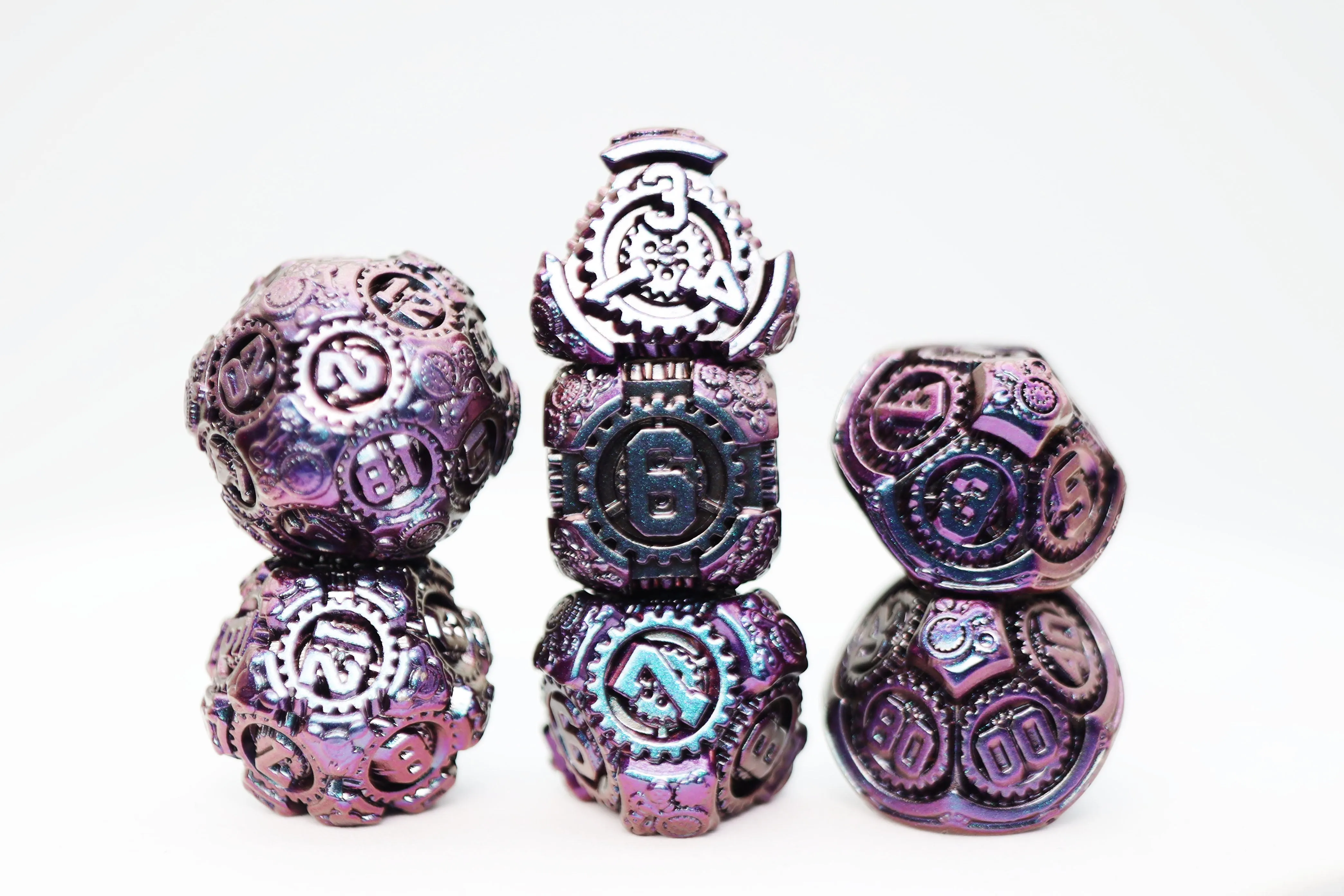 Airship Gears: The Royal Raven - Metal RPG Dice Set