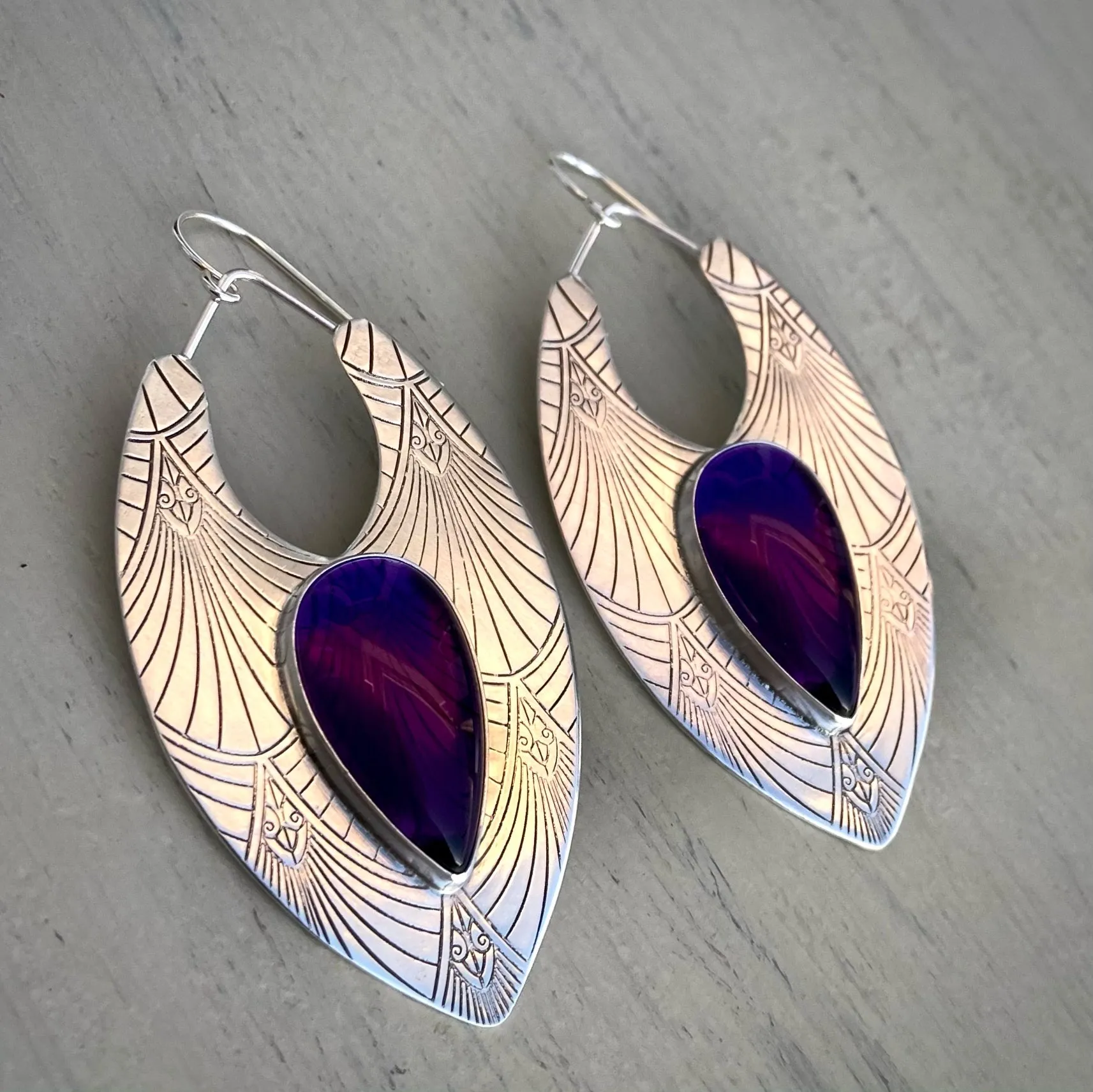 Amethyst Art Deco Earrings