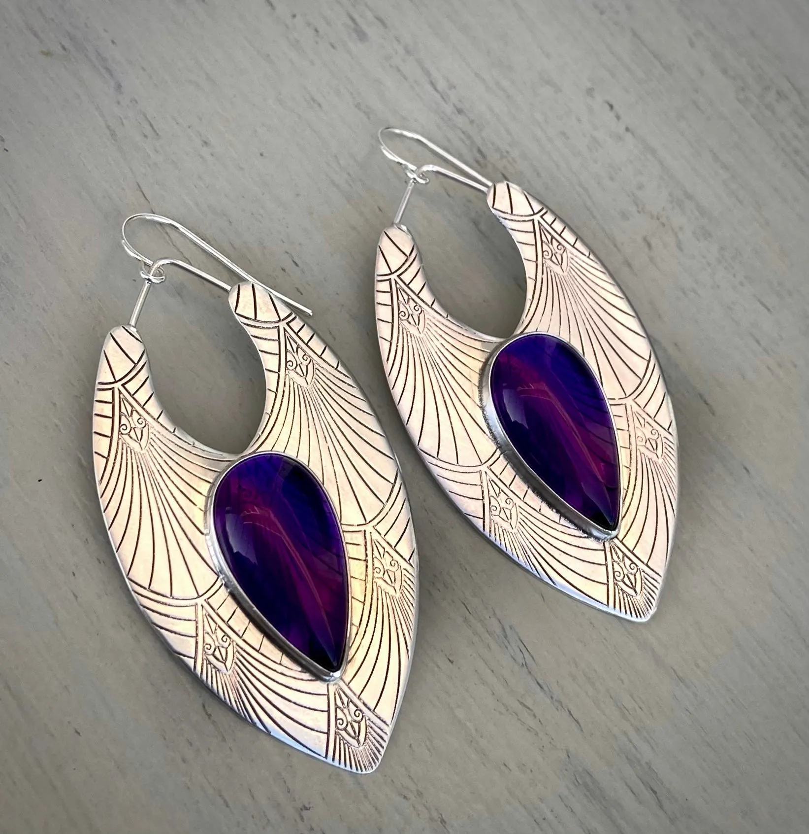 Amethyst Art Deco Earrings