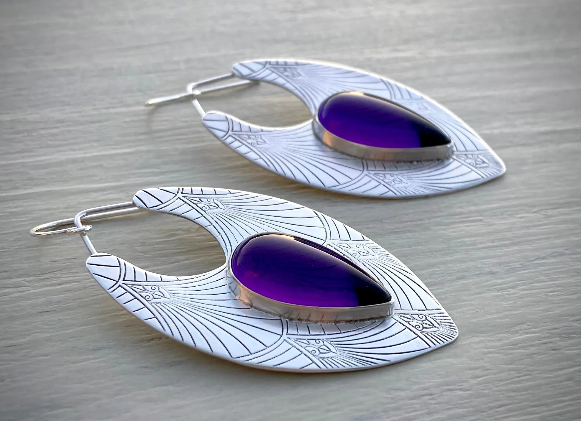 Amethyst Art Deco Earrings