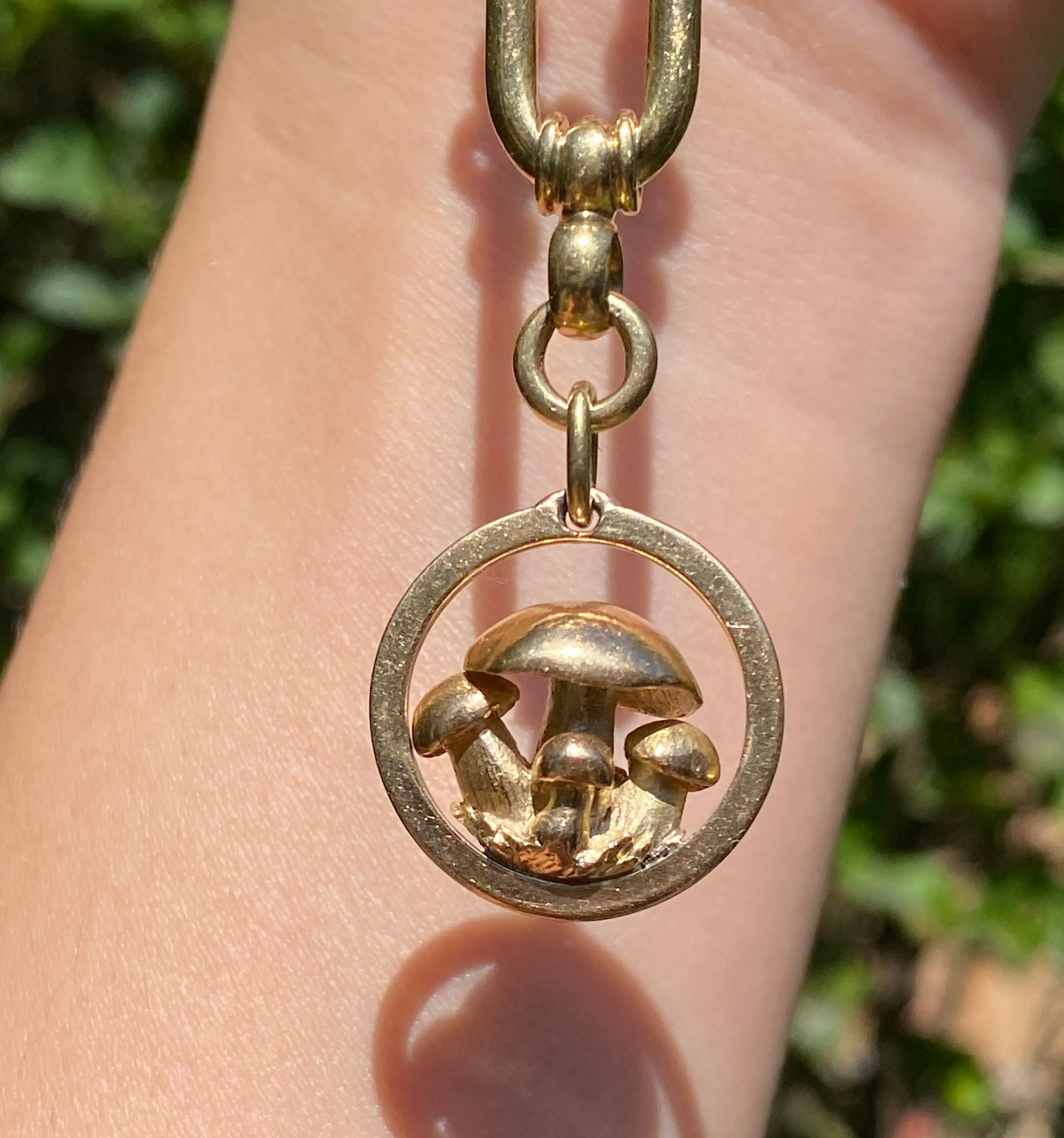 Antique 14K Gold Mushroom Fob and Pendant, 30.5 Grams