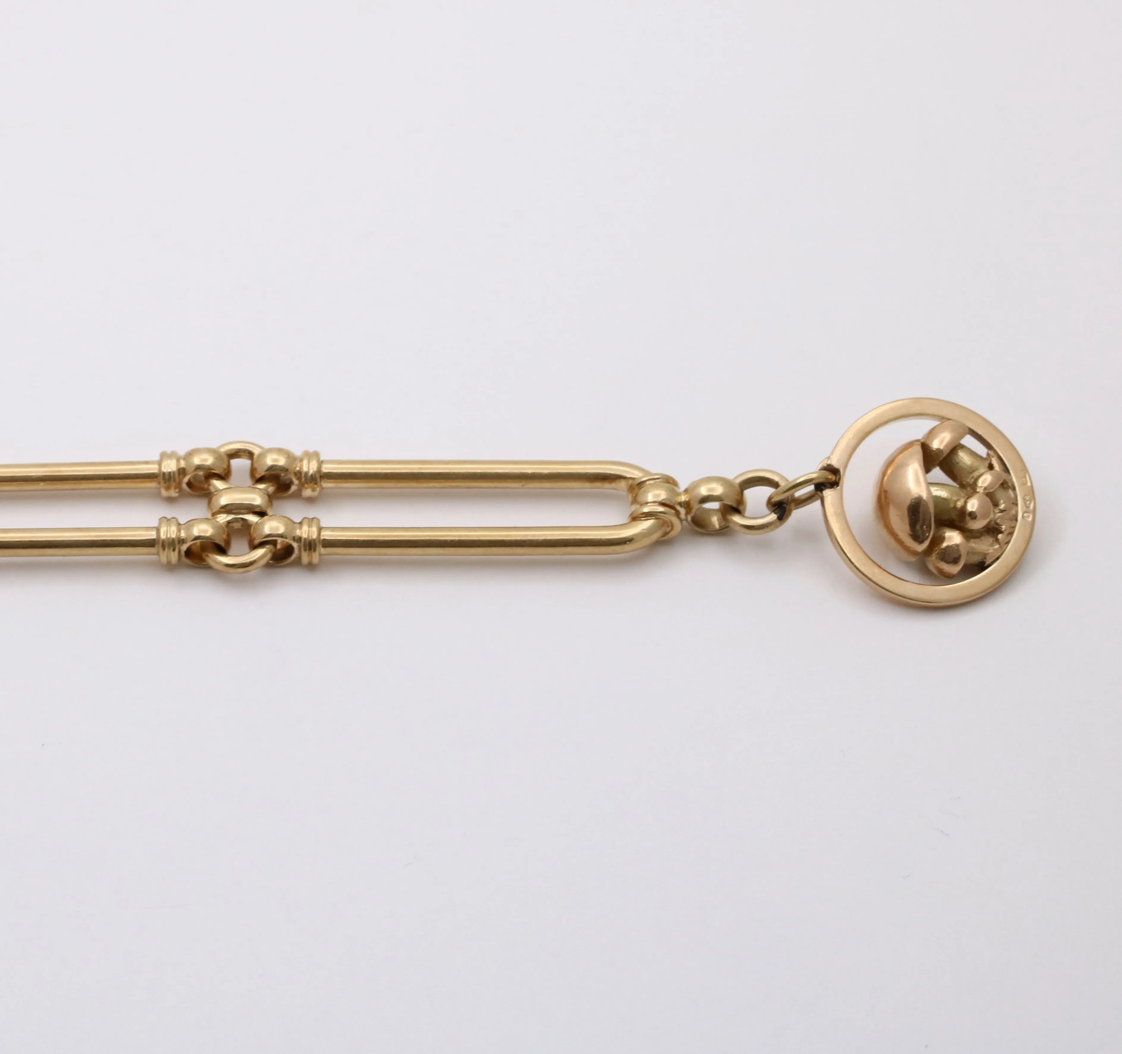 Antique 14K Gold Mushroom Fob and Pendant, 30.5 Grams