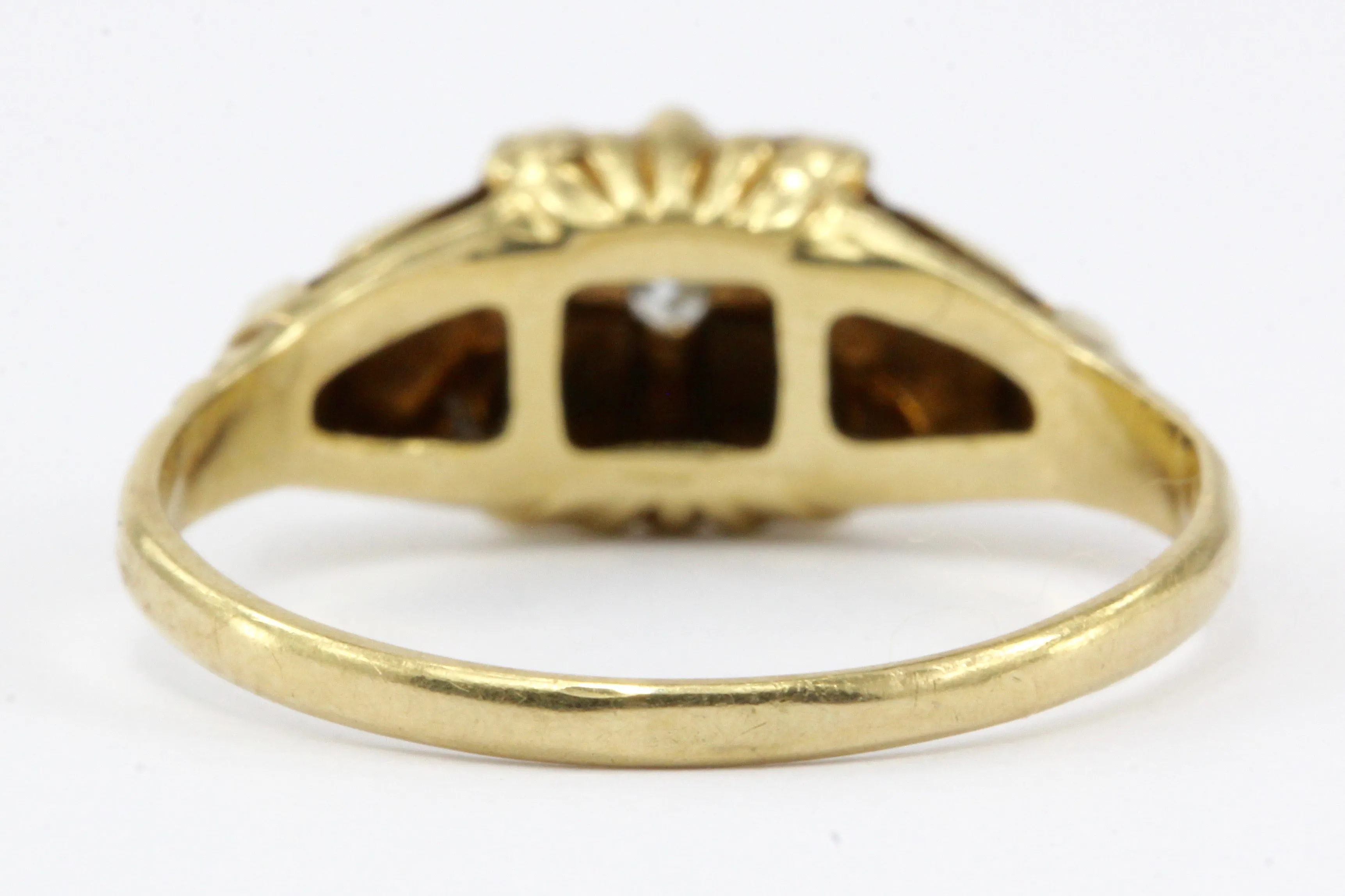 Antique Art Deco 14K Gold & Diamond Engagement Ring Size 5.5