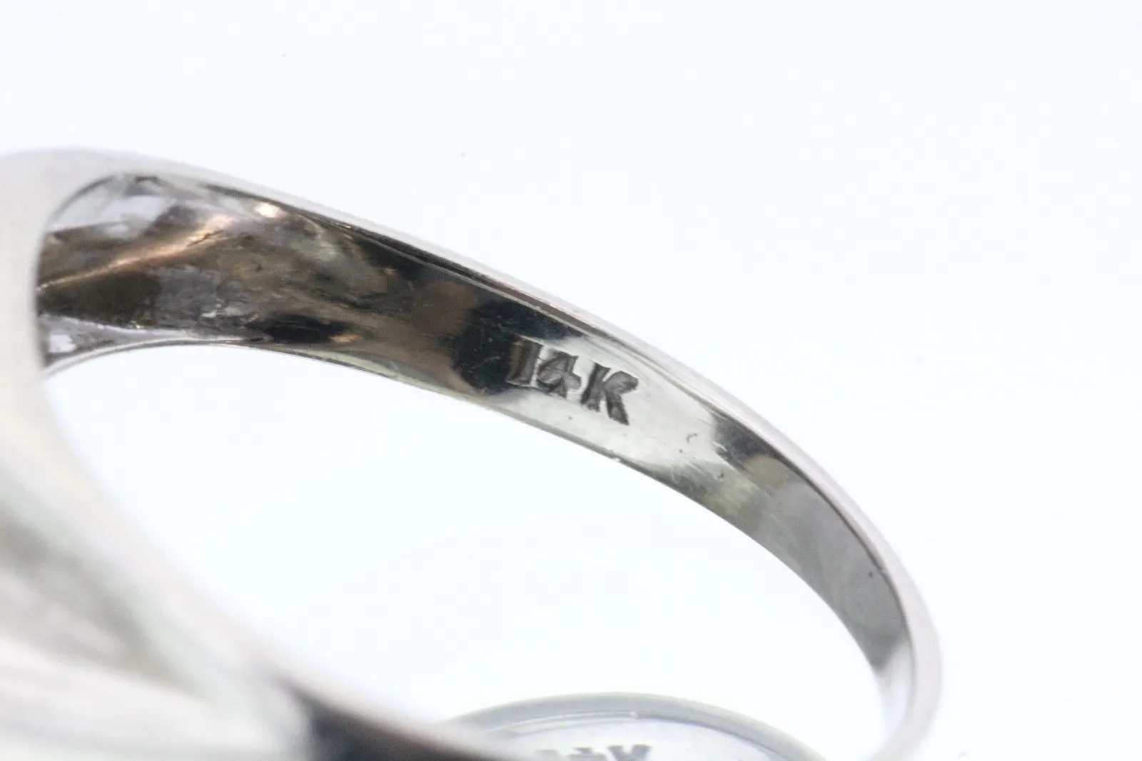 Antique Art Deco 14K Gold & Diamond Wheat Sheath Arch Wave Engagement Ring