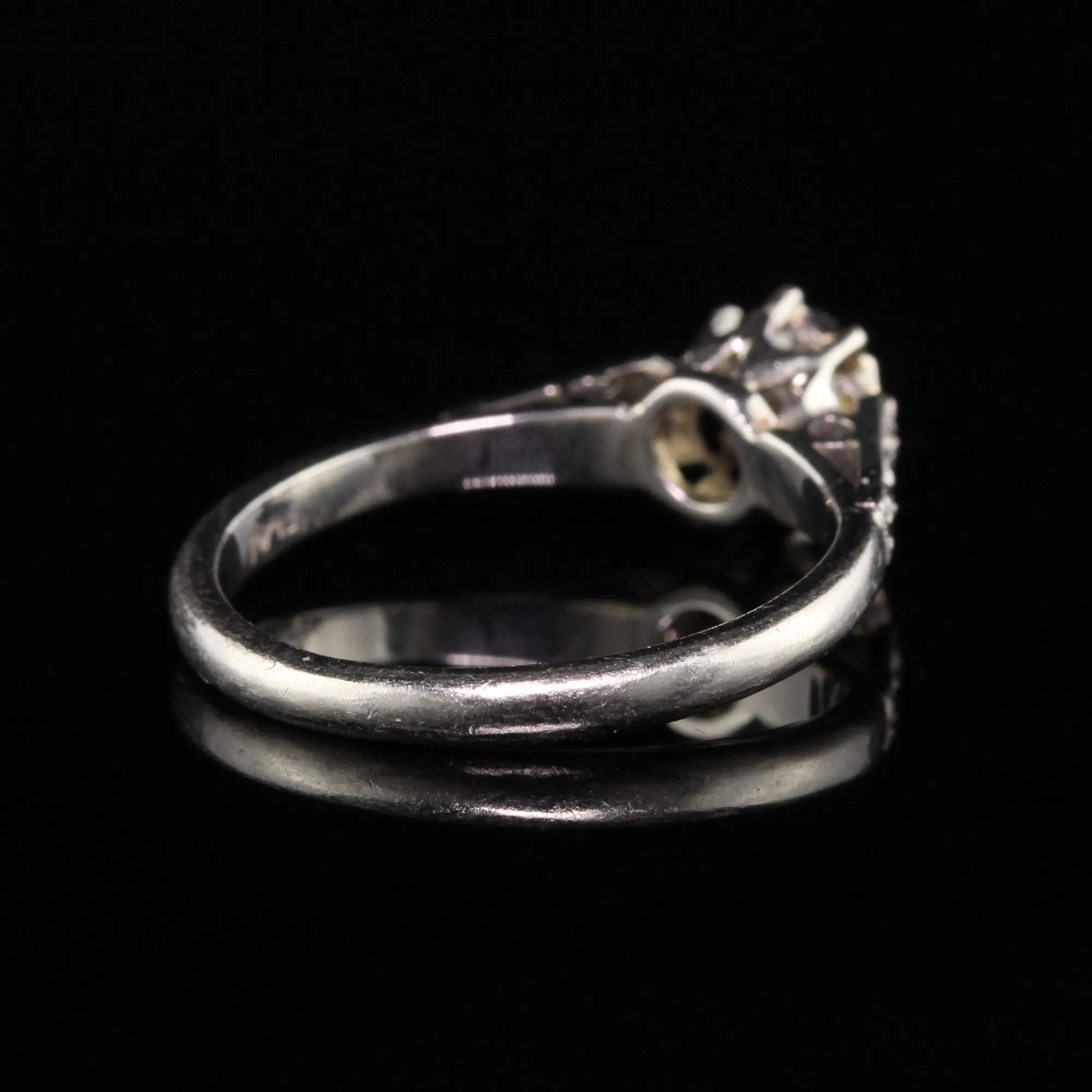 Antique Art Deco Platinum Old Mine Diamond Engagement Ring