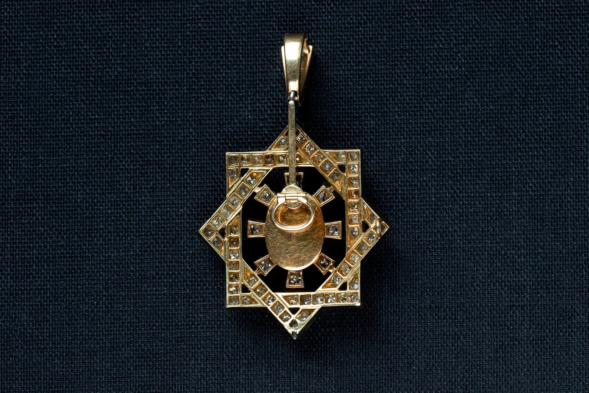 Antique Diamond Fede Cameo Pendant