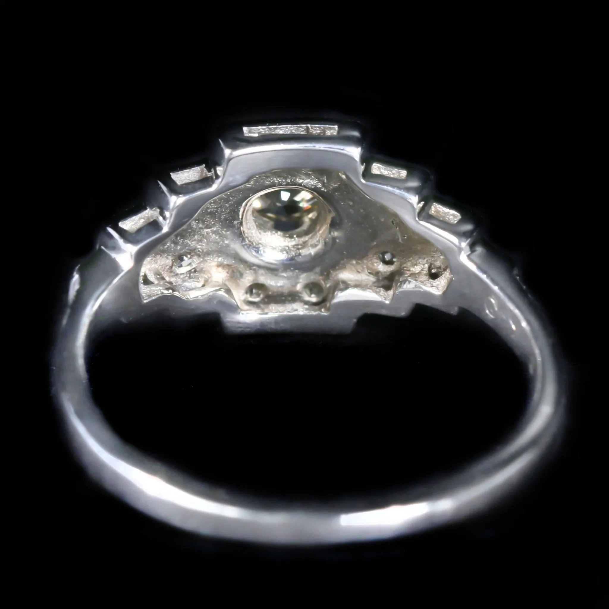 Art Deco 0.32 Carat Old Mine Cut Diamond Engagement Ring