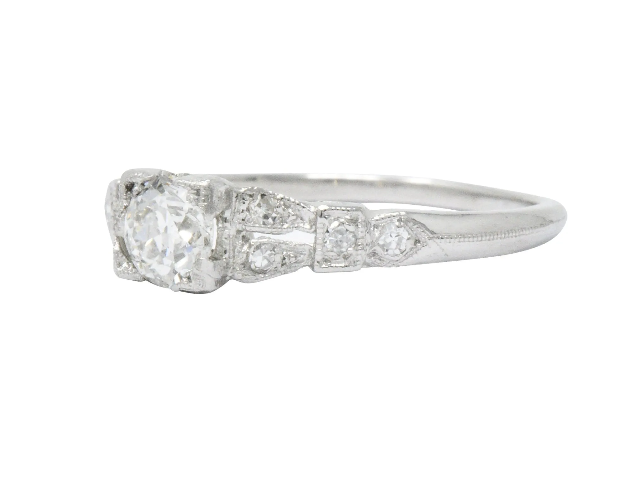 Art Deco 0.51 CTW Diamond Platinum Engagement Ring
