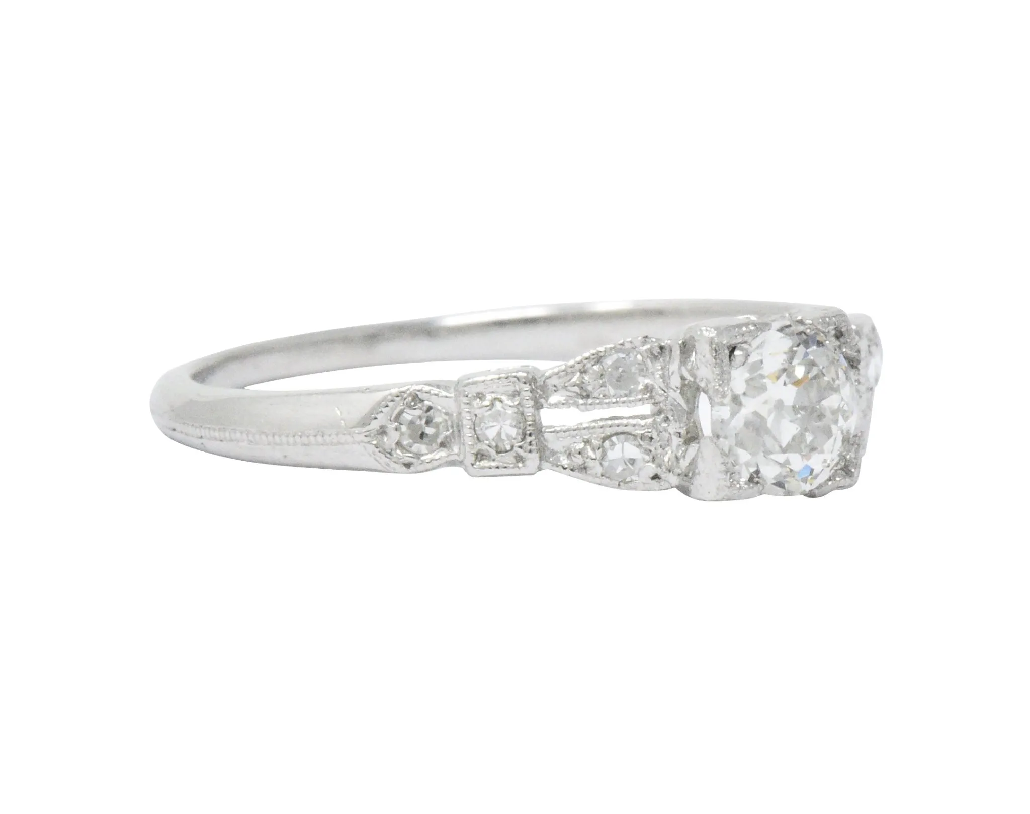 Art Deco 0.51 CTW Diamond Platinum Engagement Ring