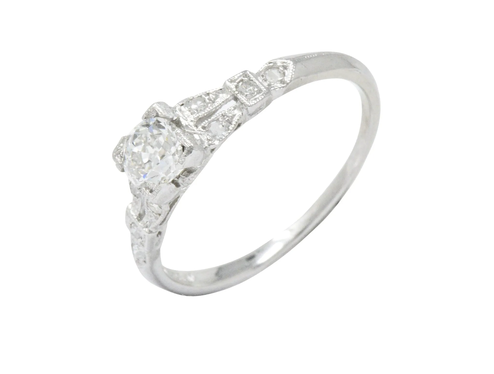 Art Deco 0.51 CTW Diamond Platinum Engagement Ring