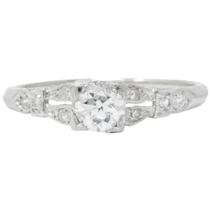 Art Deco 0.51 CTW Diamond Platinum Engagement Ring